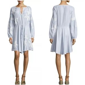 Tory Burch Sadie Applique Crepe De Chine French Lavender Dress 10